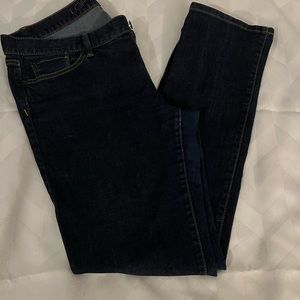 Dark wash, straight leg jeans